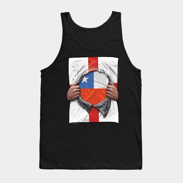 Chile Flag English Flag Ripped - Gift for Chilean From Chile Tank Top by Country Flags